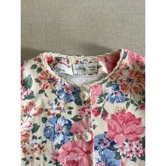 VTG Lanz Floral Blouse Cottagecore Boho Shabby Chic Retro Garden (modificated) - Picture 5 of 12